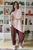 Bowie Asymmetric Turtle Neck Ribby Knit Shrimp /26 =